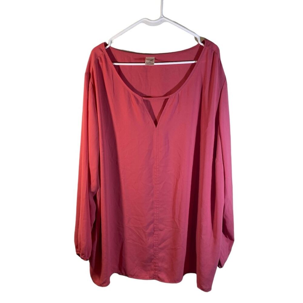 Terra & Sky Pink Sheer Top Size 3X